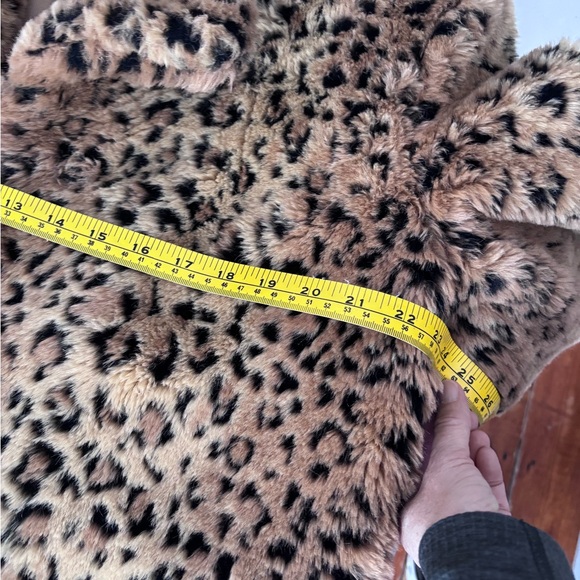 Women’s Vintage Penmans Leopard Print Faux Fur Clip Front Lined Pockets Coat S - Picture 10 of 16
